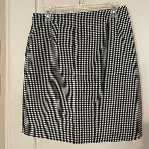 Black & White Checkered Pencil Skirt
